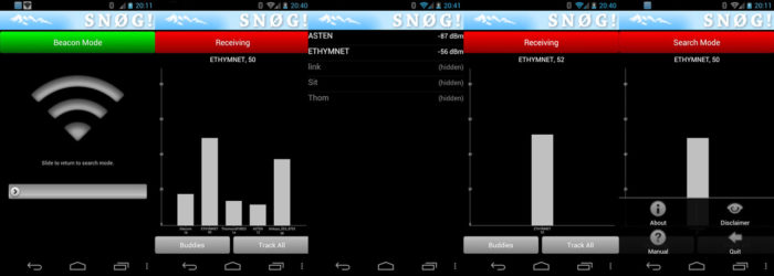 Skärmdumpar från Snög.