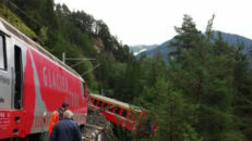 Tåg spårade ur i närheten av St. Moritz