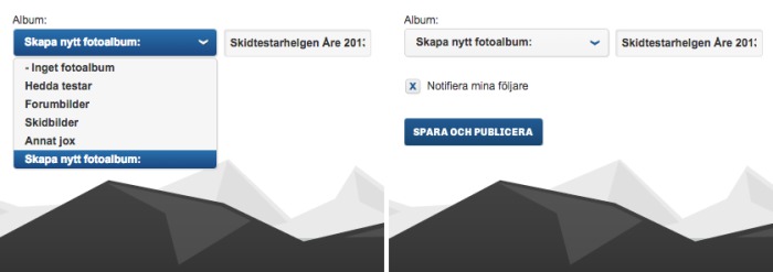 Fixa album och välj notifiering.