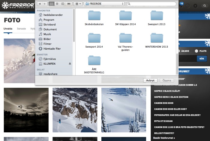 Så här ser den nya bilduppladdningen ut.