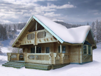 Skiss över planerad stuga.