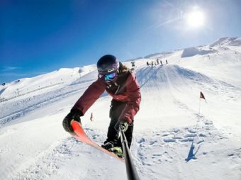 Emma nosegrabbar i Cardrona.