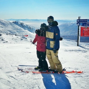 Emma och Felix i Cardrona.