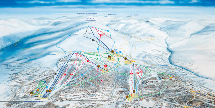 Någonstans i den vänstra delen av Hemavan byggs en toppstuga.