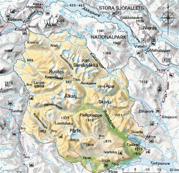 Sarek nationalpark är långt ifrån närmsta bebyggelse