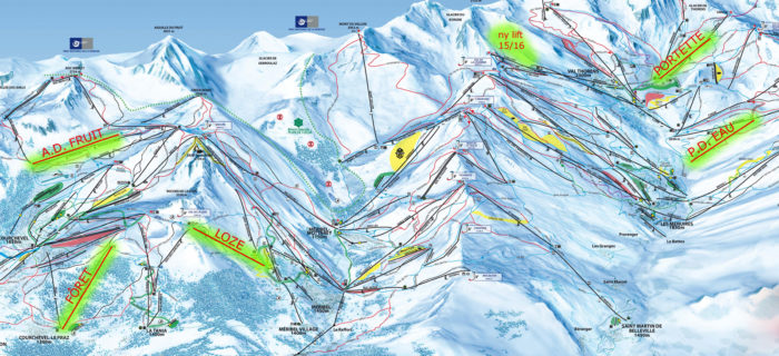 De nya liftarna är röd/grönmarkerade.