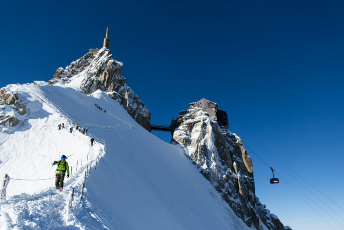 Välkommen till Chamonix och den obligatoriska promenaden ner från Aiguille du Midi