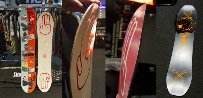 Ironisk splitboard samt kort, spoonad pudersurfare.