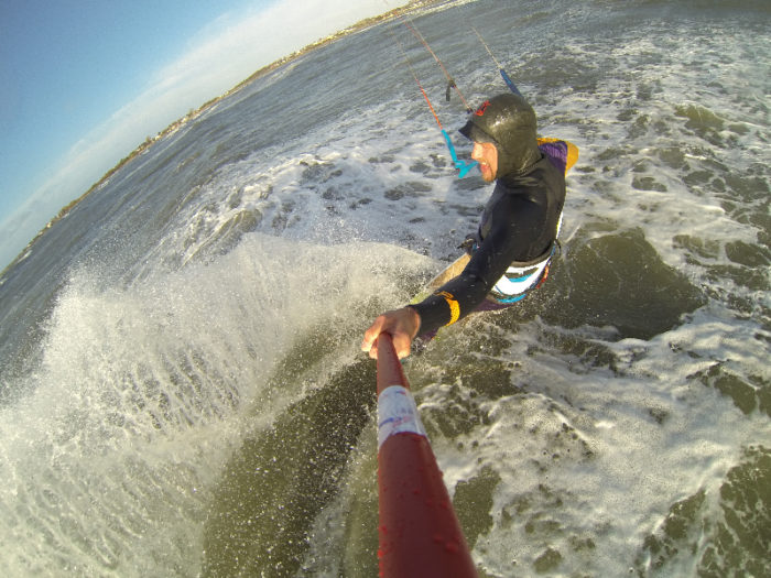 Med selfiepinne på kiten