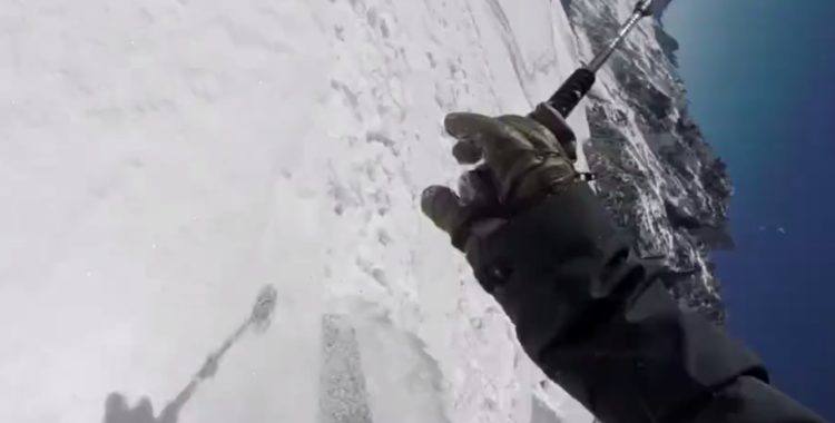 Jacob Wester millisekunden efter att en snövaran bitit honom i vristen.