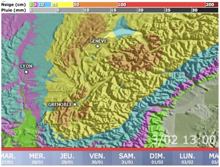 Kartan visar hur mycket snö det kommer att falla över Europa
