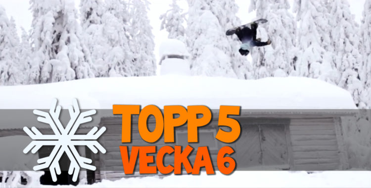 En P-ojke hoppar från ett hustak i Sälenfjällen.