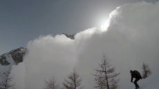 Lavin på nära håll i La Grave