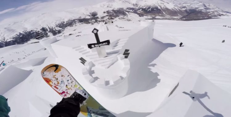 Sven Thorgren tar luft från huvudkicken i Livigno