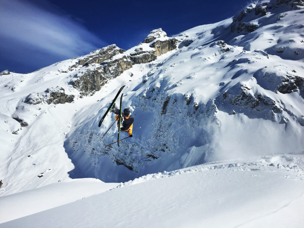 Engelberg. Carl har fortfarande jibber i sig. 