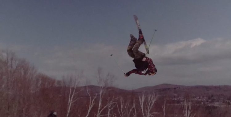 Uppochner på en skida- inga problem