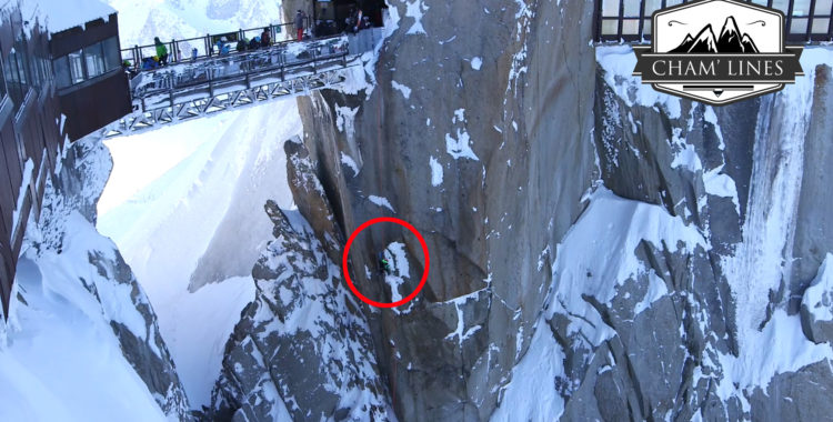 Aurlien Ducroz på väg ner från Aiguille du Midis gångbro