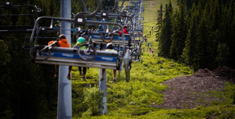 Cykelbestyckning på Trysils stolslift 