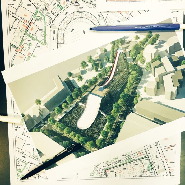 En skiss på hur arenan kommer se ut.