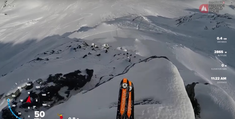 Reine Barkereds sista drop på Bec des Rosses i Verbier, kort därefter dubblerades farten.