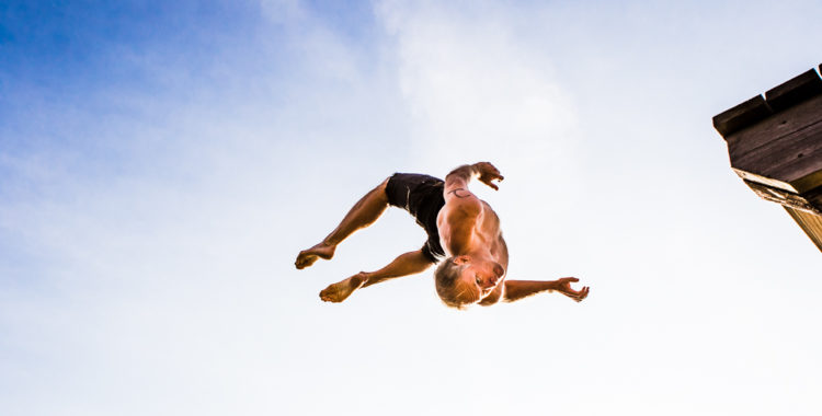 Anders Sandgren under VM-kvalet i dødshopp som gick för sjätte gången 2017.