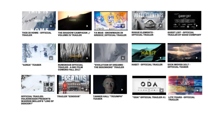 Många skidfilmer att se fram emot hösten 2017.