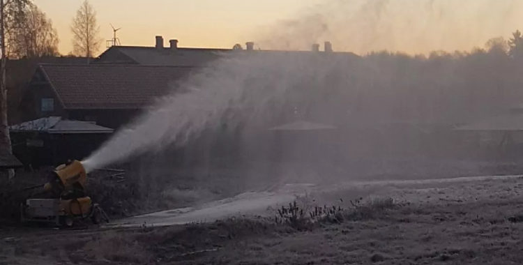 20 oktober sparkade Kungsberget 2 timmar från Stockholm igång snöproduktionen.