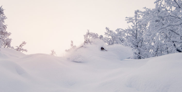 Snön i övre delen av liftsystemet i Myrkdalen var lätt och fin.
