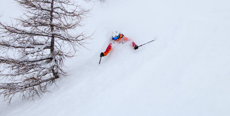 En av Caroline Strömbergs många puderdag i Courmayer italienska sidan av Mont Blanc.