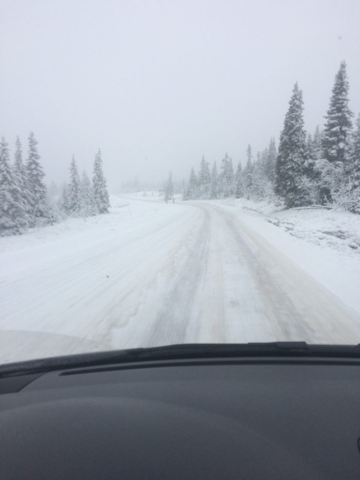 Snö på väg mot Sälen