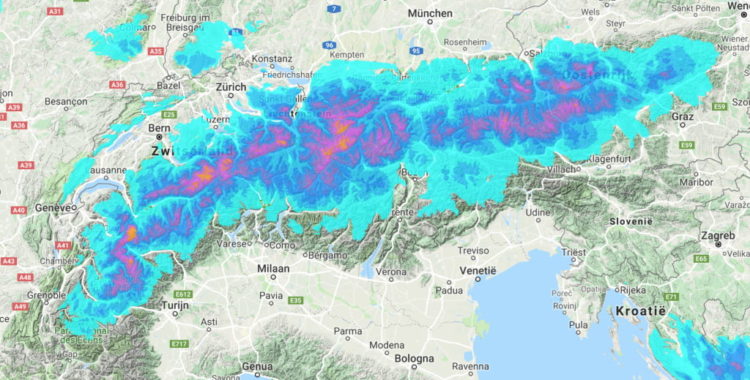 Halvmetern snö på väg mot Verbier, Chamonix, St Anton och Engelberg.