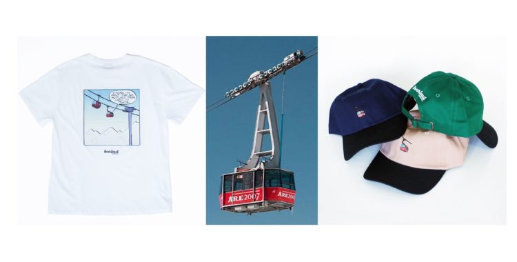 Henrik Harlaut har gjort t-shirt och kepsar inspirerad av Åre kabinbanans kommande undergång.