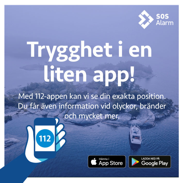 Reklambild för SOS Alarms nya app