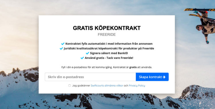 Swiftcourt + Freeride = Digitala köpekontrakt