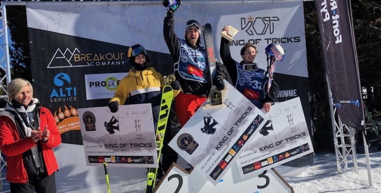 Jesper Tjäder firar sin andraplats i helgens slopestylefinal i Font Romeu