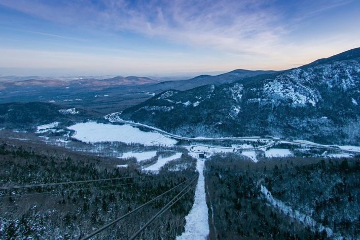 Utsikt över Cannon Mountain i New Hampshire.