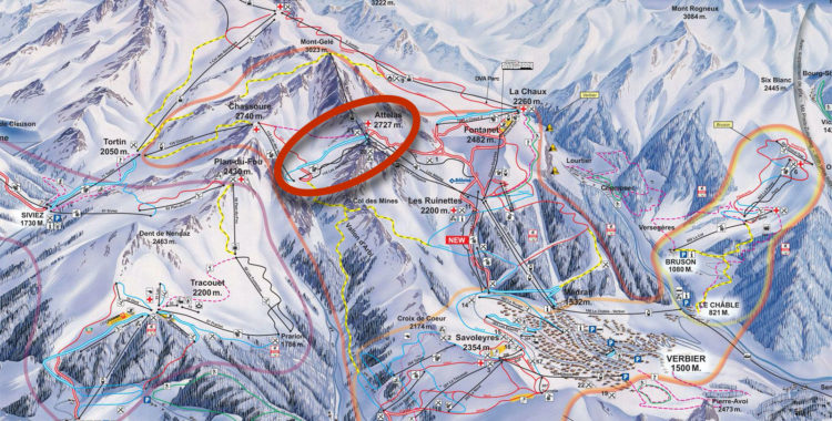 Bara 80 meter från pistad nedfart föll mannen 6 meter utför en klippa och avled sedan av skadorna.