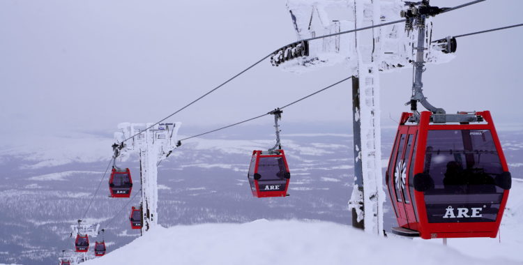 Åre gondol ger bra fallhöjd i svenska fjällen. 