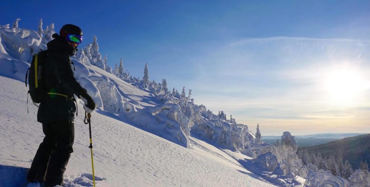 Olle Stenbäck tar in ögonblicket och häpnas över Sälenfjällens fina offpist.