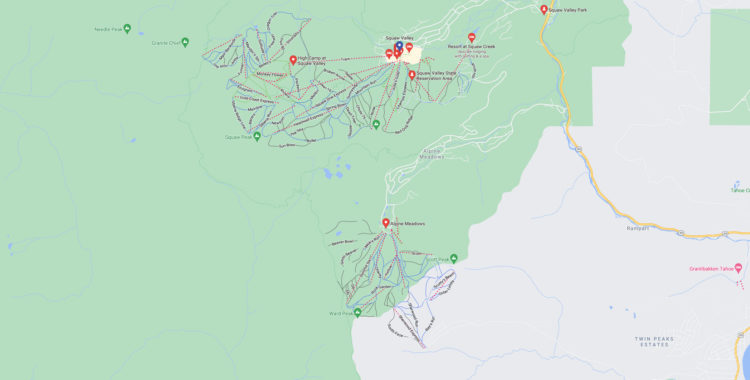 Squaw Valley och Alpine Meadows länkas samman med en gondol.