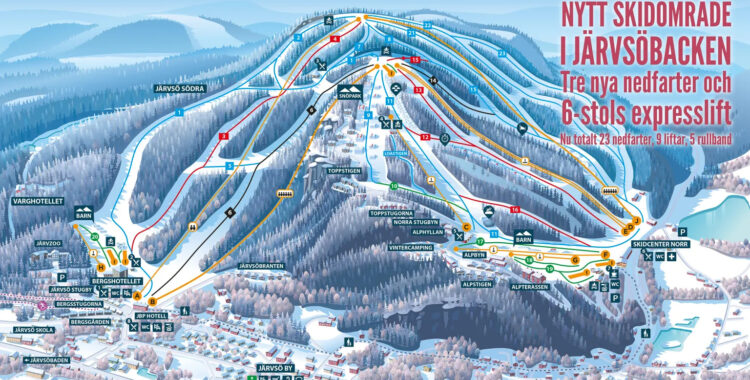 Järvsöbackens pistkarta säsongen 2023/2024.