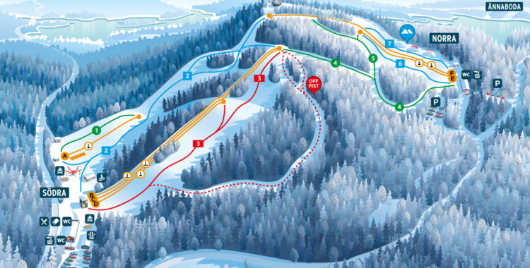 Pistkarta från när Branäsgruppen ägde anläggningen.