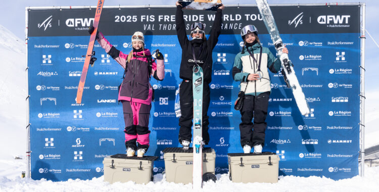 Prispallen för Skidor damer från andra stoppet på FWT i Val Thorens.
