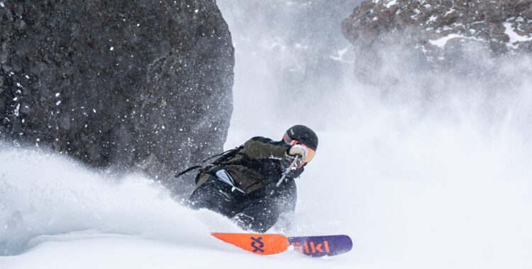 Andreas Lundstam njuter av puder i Kirkwood.