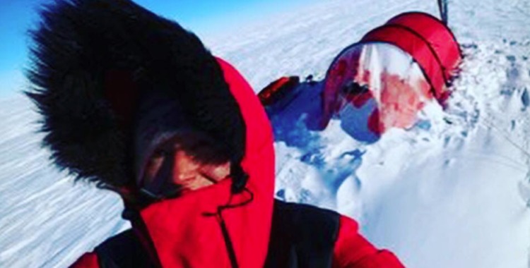 Johanna på väg mot Sydpolen