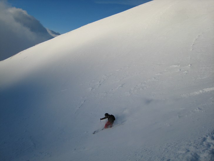 Efter några dagar med dåliga snöförhållanden . Foto: Pär Johansson. Åkare: Mia Carlén.