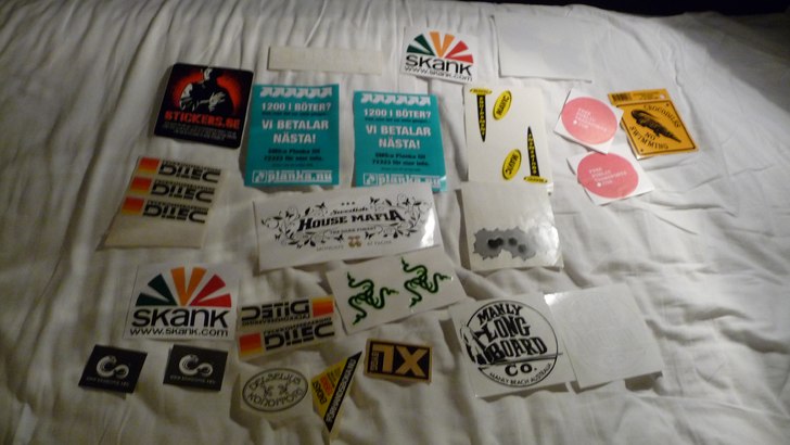 Stickers till salu. Foto: Jag.