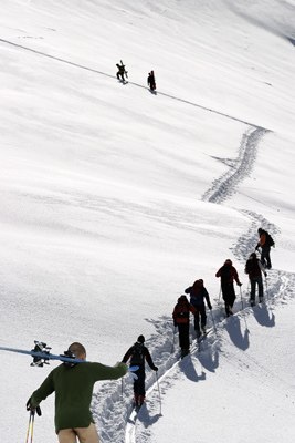 En härlig hike upp på berget. Vi hade med mycket. Foto: Janne Fetskida.