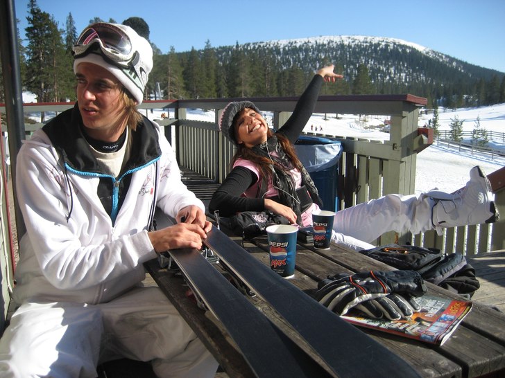 Jag och Ivar var ute och glassa en fantastisk dag . Foto: ?. Åkare: Ivar och jag.