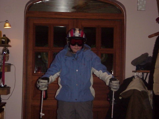 Jag med skidutrustning. Foto: syrran. Åkare: Jag.